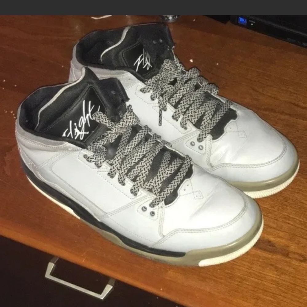 Jordan Nike Men's Flight Origin Wolf Grey/White/Black/Cl Grey Basketball Shoe 8
